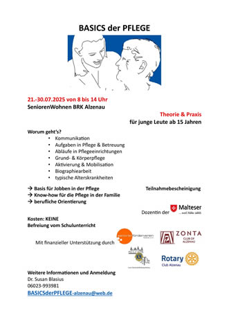 Handzettel der Pflege